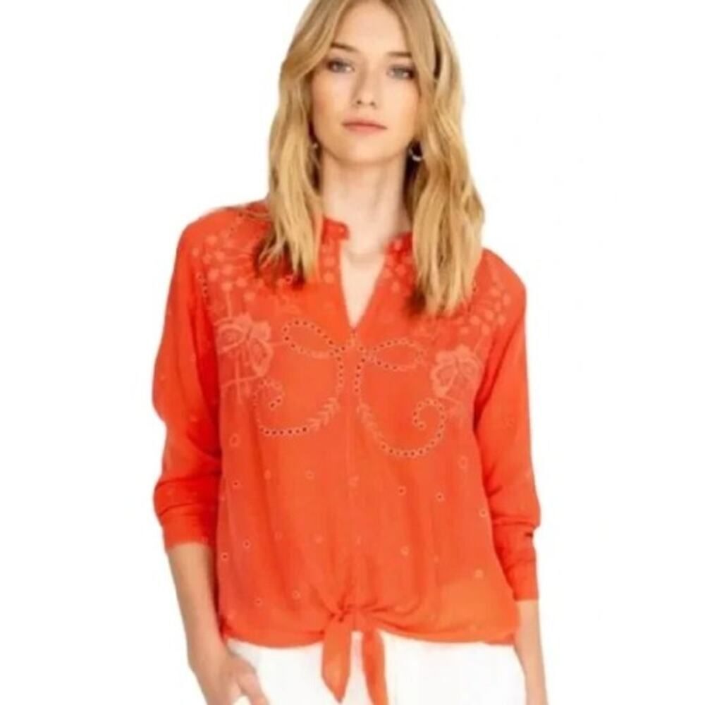 Johnny Was Naples Tie Top Flaw Women's Sz. L
